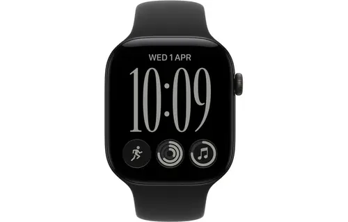 Apple Watch Series 12 GPS, 46mm Aluminium Case with Black Sport Band M/S - Black