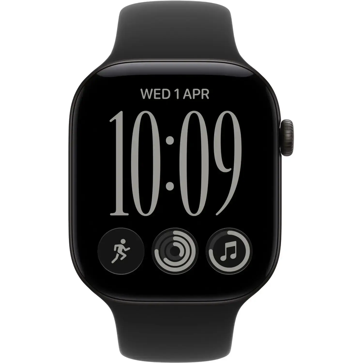 Apple Watch Series 12 GPS, 46mm Aluminium Case with Black Sport Band M/S - Black