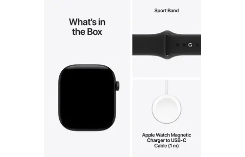 Apple Watch Series 12 GPS, 46mm Aluminium Case with Black Sport Band M/S - Black