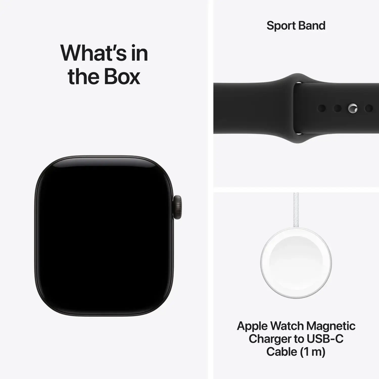 Apple Watch Series 12 GPS, 46mm Aluminium Case with Black Sport Band M/S - Black