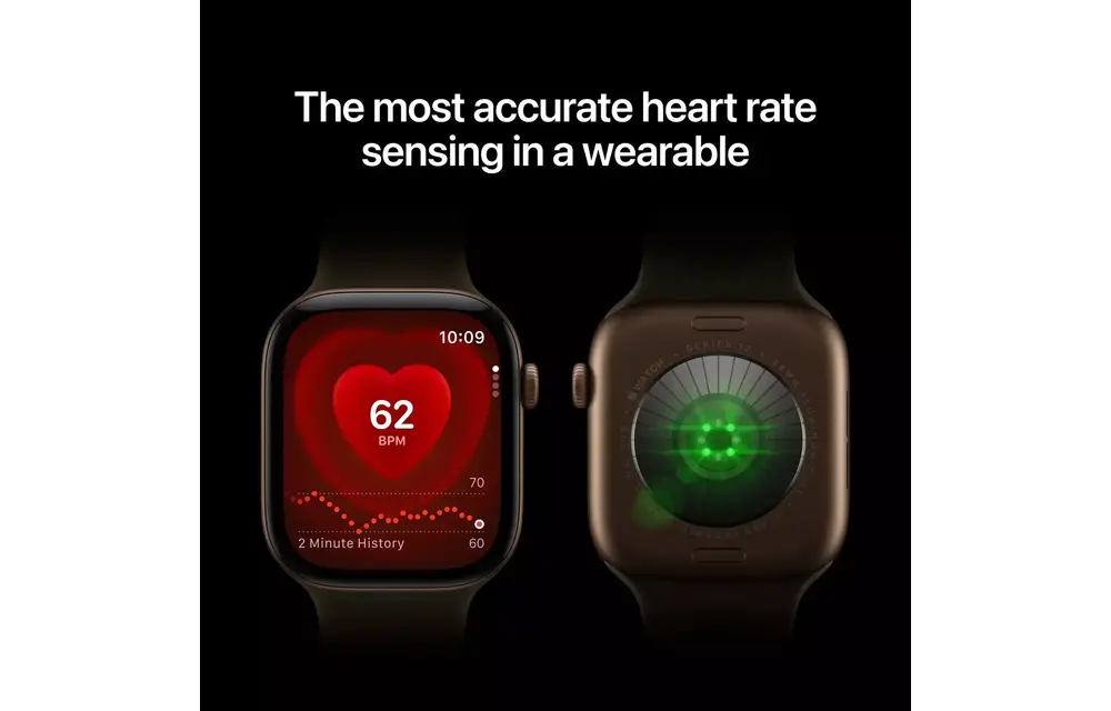 Apple Watch Series 12 GPS, 46mm Aluminium Case with Olive Sport Band M/S - Dark Bronze