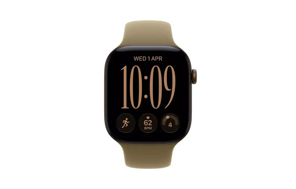 Apple Watch Series 12 GPS, 46mm Aluminium Case with Olive Sport Band M/S - Dark Bronze