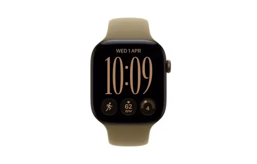 Apple Watch Series 12 GPS, 46mm Aluminium Case with Olive Sport Band M/S - Dark Bronze