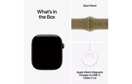 Apple Watch Series 12 GPS, 46mm Aluminium Case with Olive Sport Band M/S - Dark Bronze