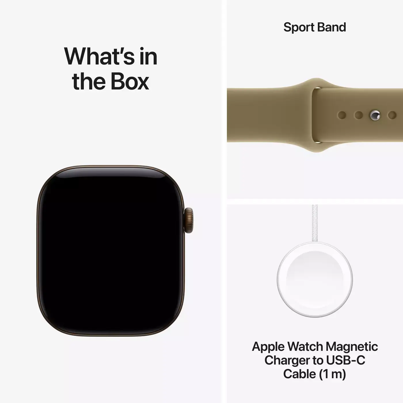 Apple Watch Series 12 GPS, 46mm Aluminium Case with Olive Sport Band M/S - Dark Bronze
