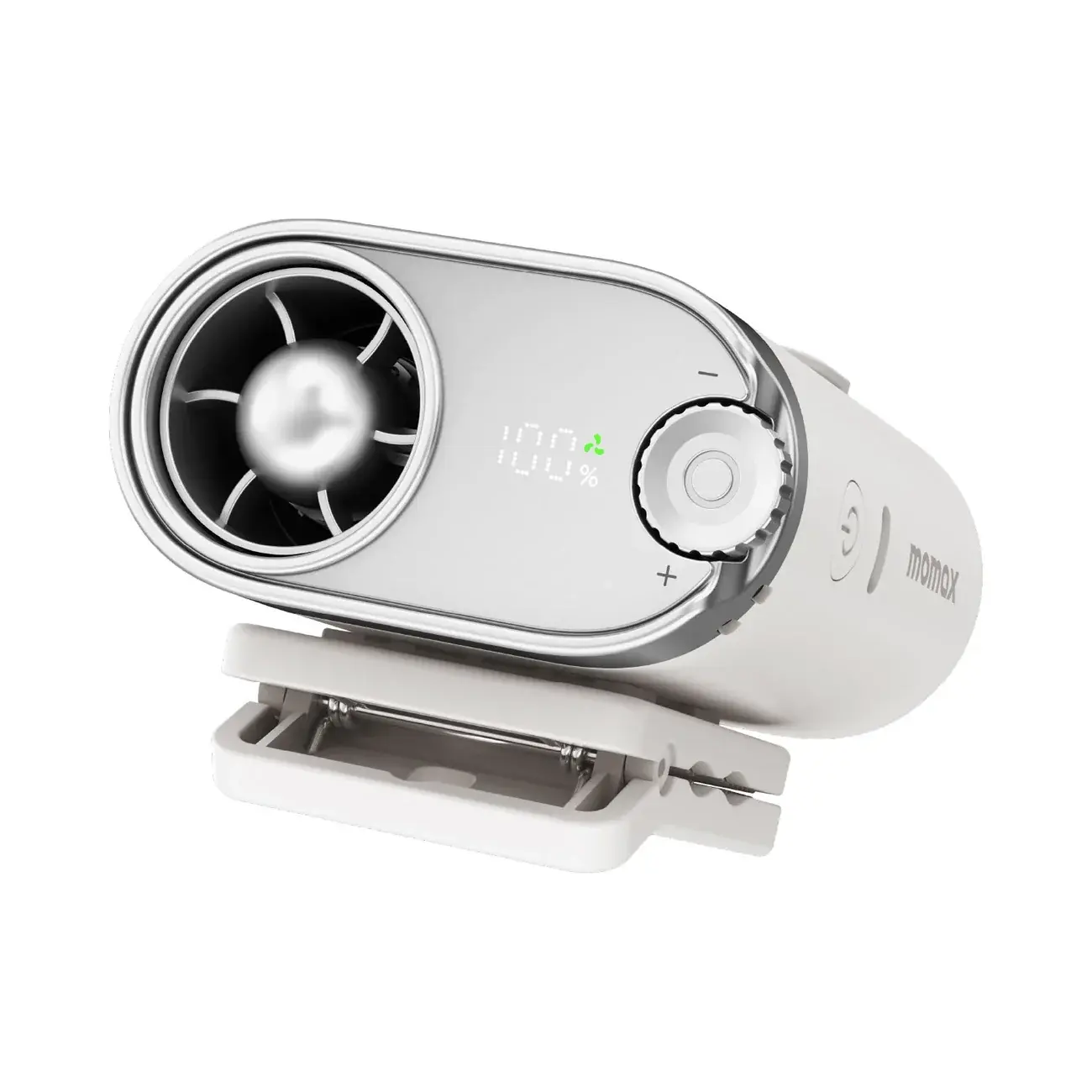 Momax 1 Go Clip High Speed Waist Clip Mini Fan - White