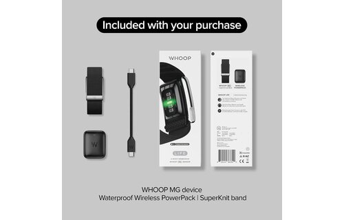 WHOOP Life  with 12-Month Membership - 24/7 Activity Tracker SuperKnit Band - Onyx / Black