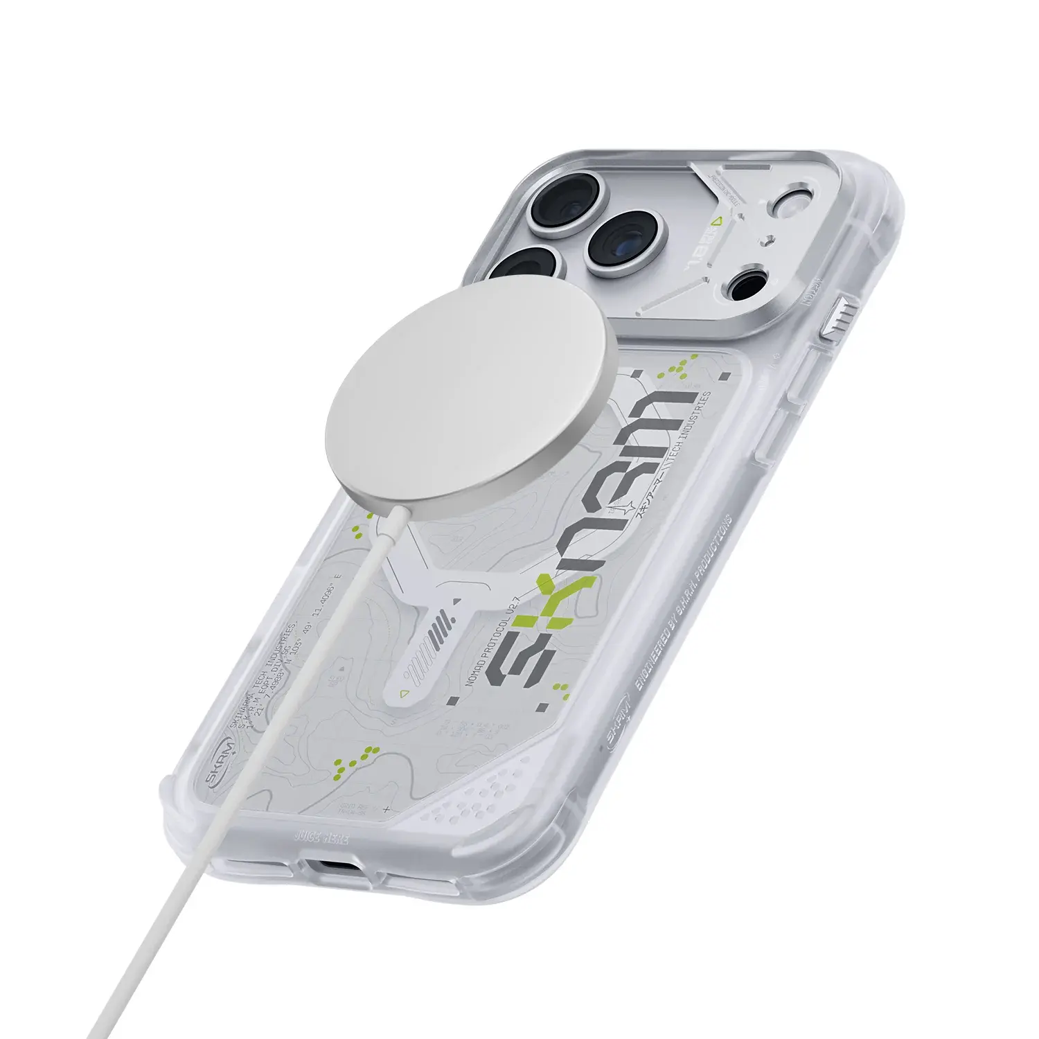 Skinarma Snap and Charge Sonar MagSafe Case for iPhone 18 Pro / 17 Pro - White