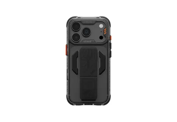 Skinarma Snap and Charge Helio CE MagSafe GripStand Case for iPhone 18 Pro / 17 Pro - Gray