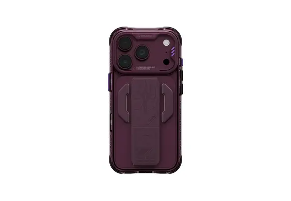 Skinarma Snap and Charge Helio CE MagSafe GripStand Case for iPhone 18 Pro / 17 Pro - Burgundy