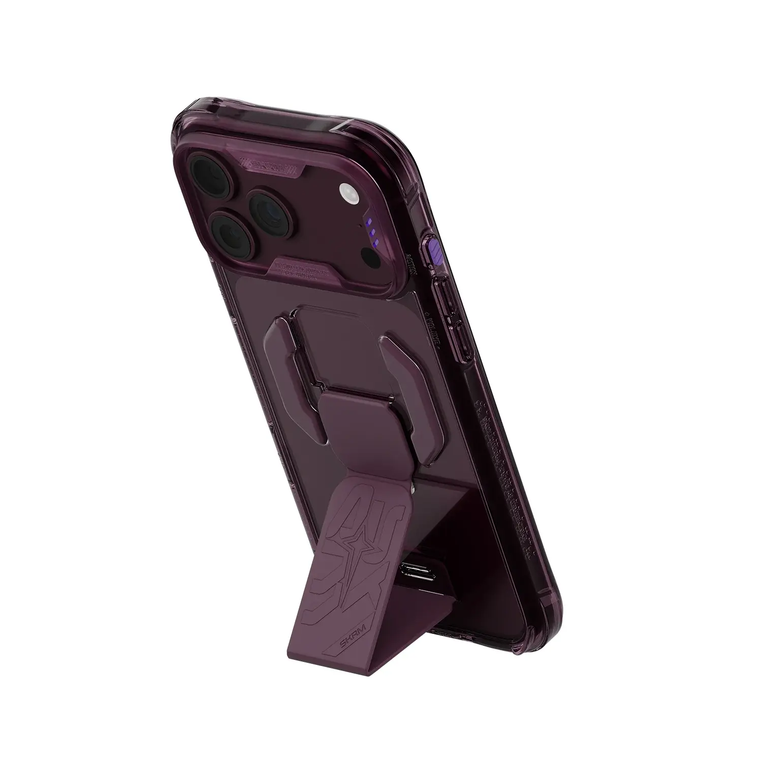 Skinarma Snap and Charge Helio CE MagSafe GripStand Case for iPhone 18 Pro / 17 Pro - Burgundy
