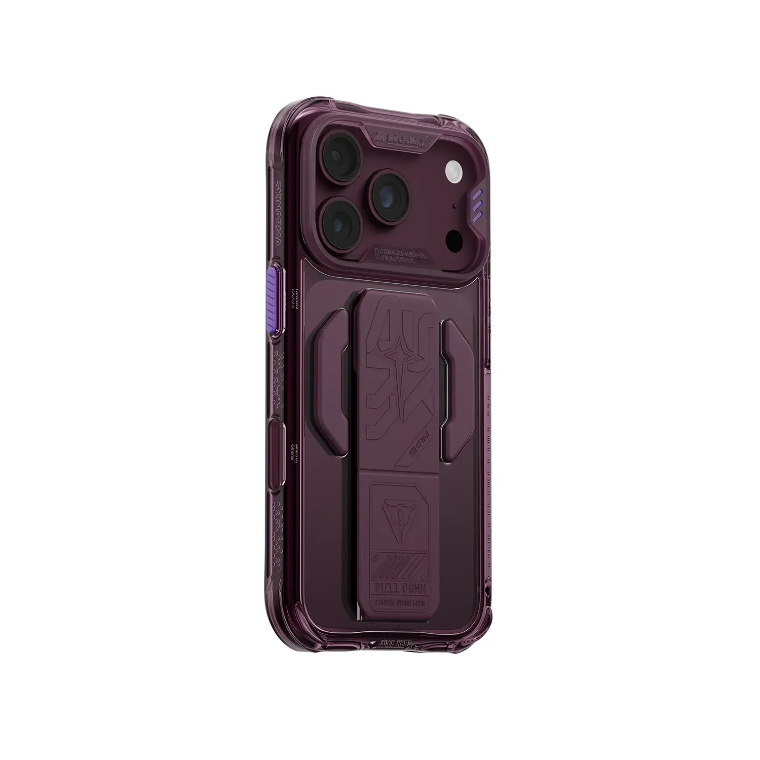 Skinarma Snap and Charge Helio CE MagSafe GripStand Case for iPhone 18 Pro / 17 Pro - Burgundy