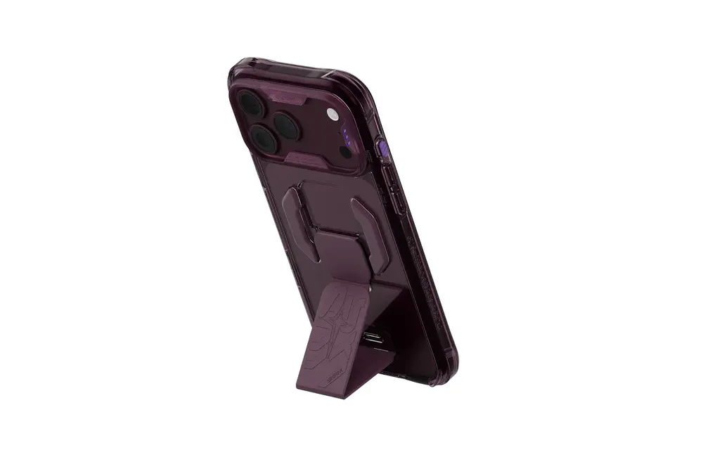 Skinarma Snap and Charge Helio CE MagSafe GripStand Case for iPhone 18 Pro Max / 17 Pro Max - Burgundy