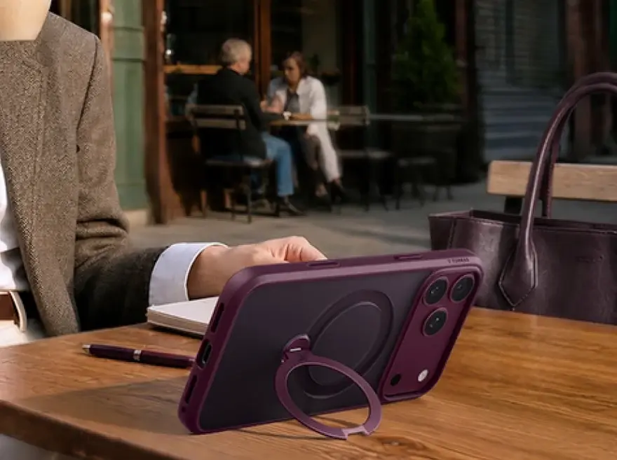 TORRAS Ostand Q3 Spin Case for iPhone 18 Pro Max / 17 Pro Max - Purple