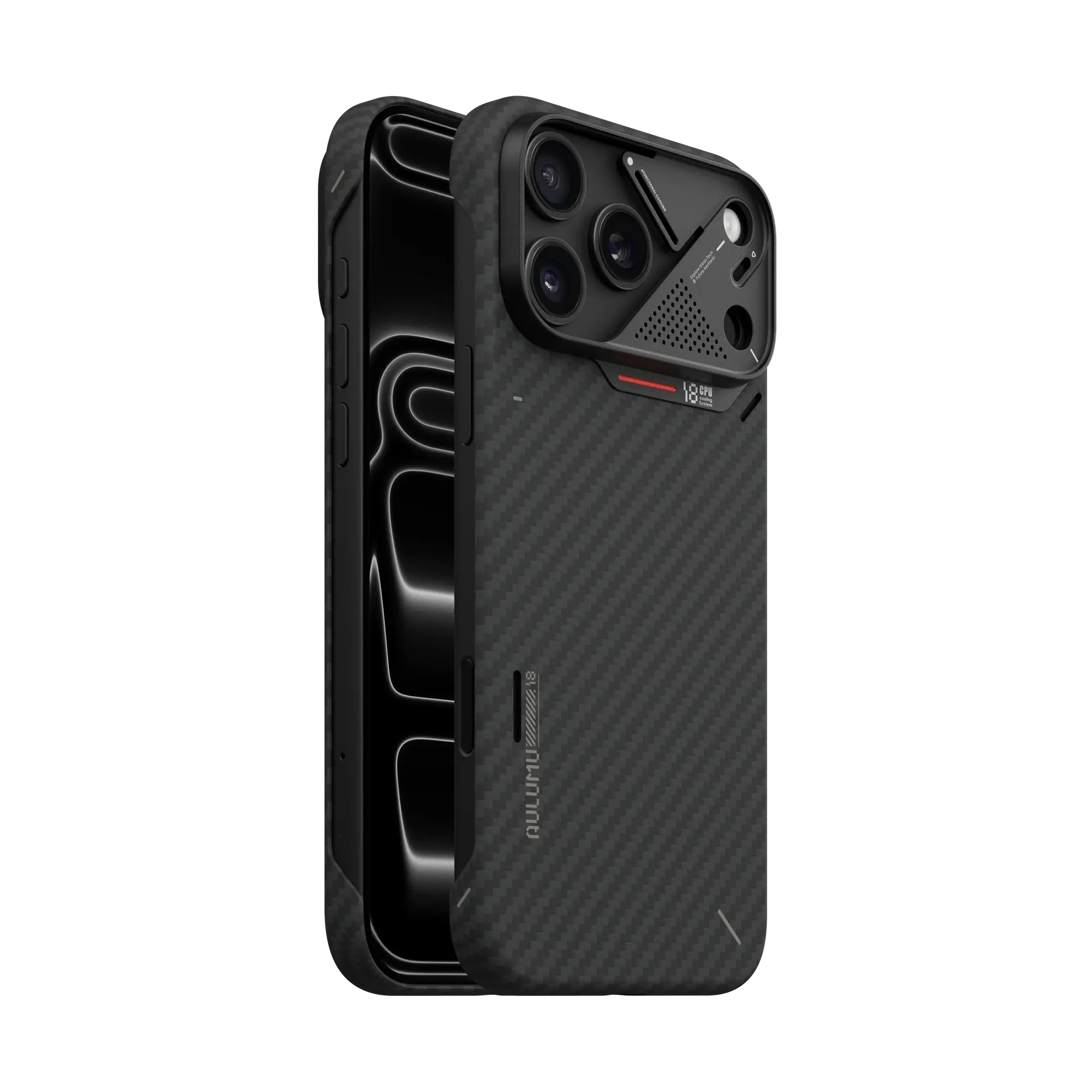 AULUMU A18 Semi Cover Aramid Fiber Case for iPhone 18 Pro Max / 17 Pro Max - Black