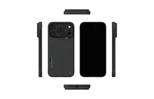 AULUMU A18 Semi Cover Aramid Fiber Case for iPhone 18 Pro Max / 17 Pro Max - Black