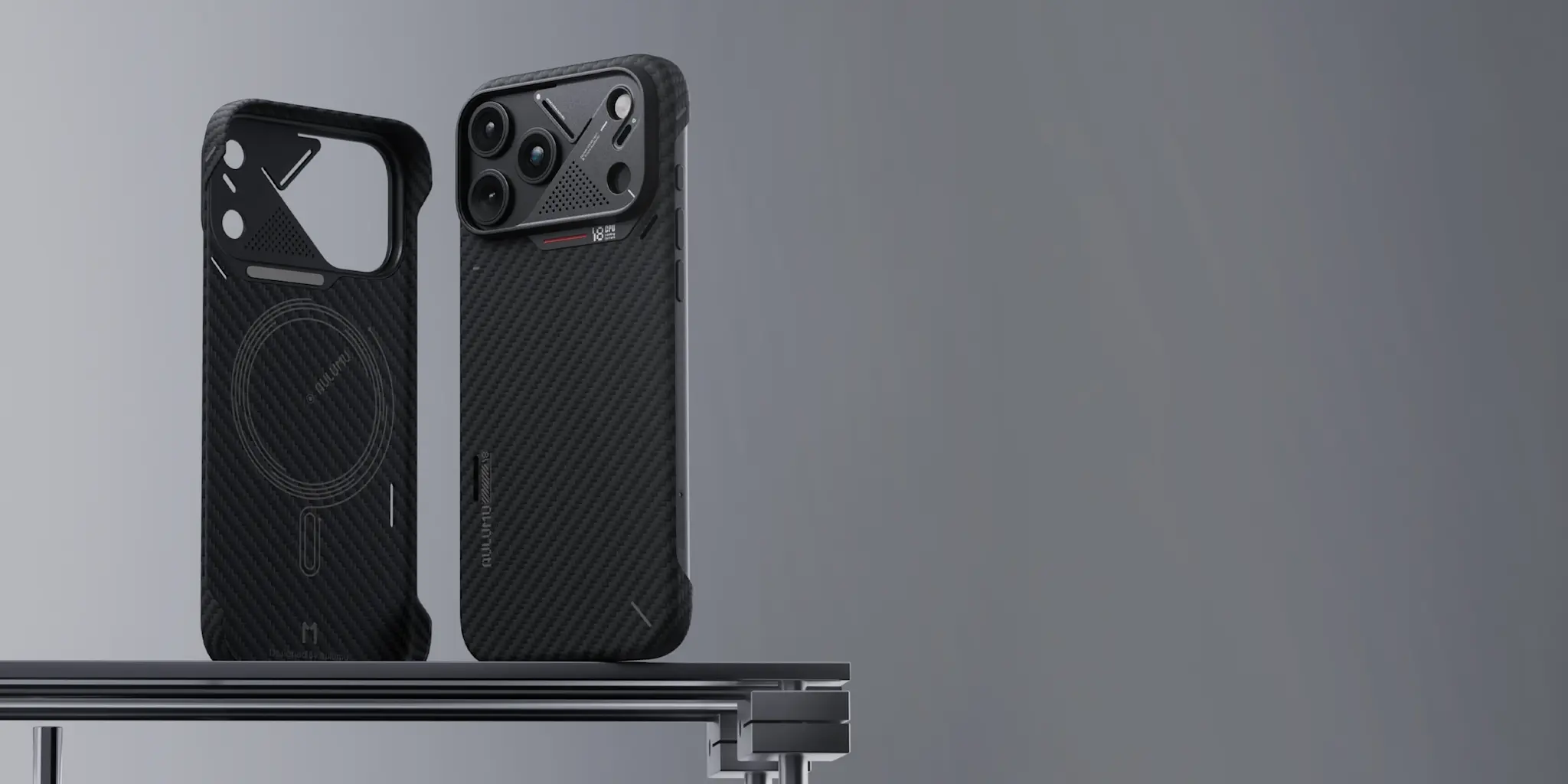 AULUMU A18 Semi Cover Aramid Fiber Case for iPhone 18 Pro Max / 17 Pro Max - Black