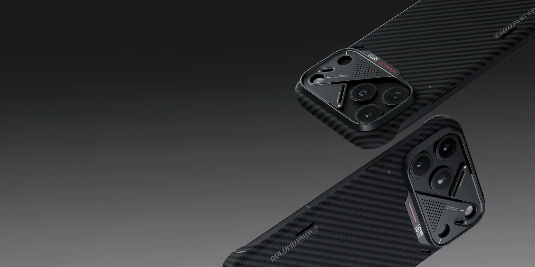 AULUMU A18 Semi Cover Aramid Fiber Case for iPhone 18 Pro Max / 17 Pro Max - Black