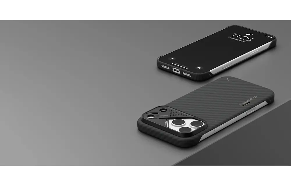 AULUMU A18 Semi Cover Aramid Fiber Case for iPhone 18 Pro Max / 17 Pro Max - Black