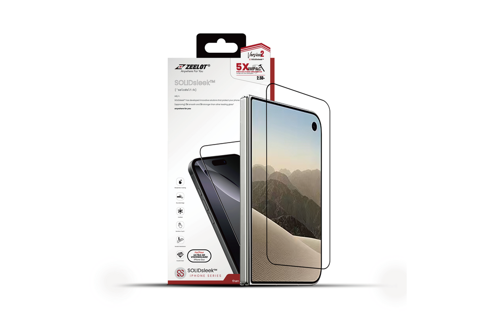 Zeelot Solidsleek 2.5D+ KK9 Supper Glass Ultra HD VisionGuard with Installation Kit for iPhone Duo - Retina Clear