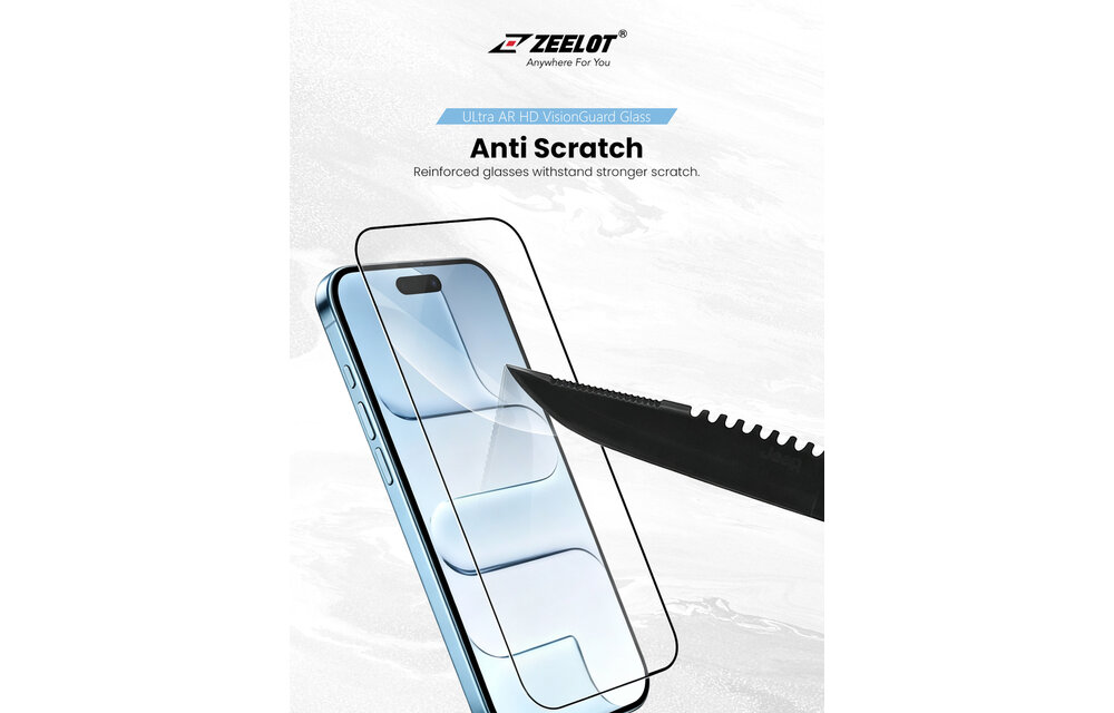 Zeelot Solidsleek 2.5D+ KK9 Supper Glass Ultra HD VisionGuard with Installation Kit for iPhone Duo - Retina Clear