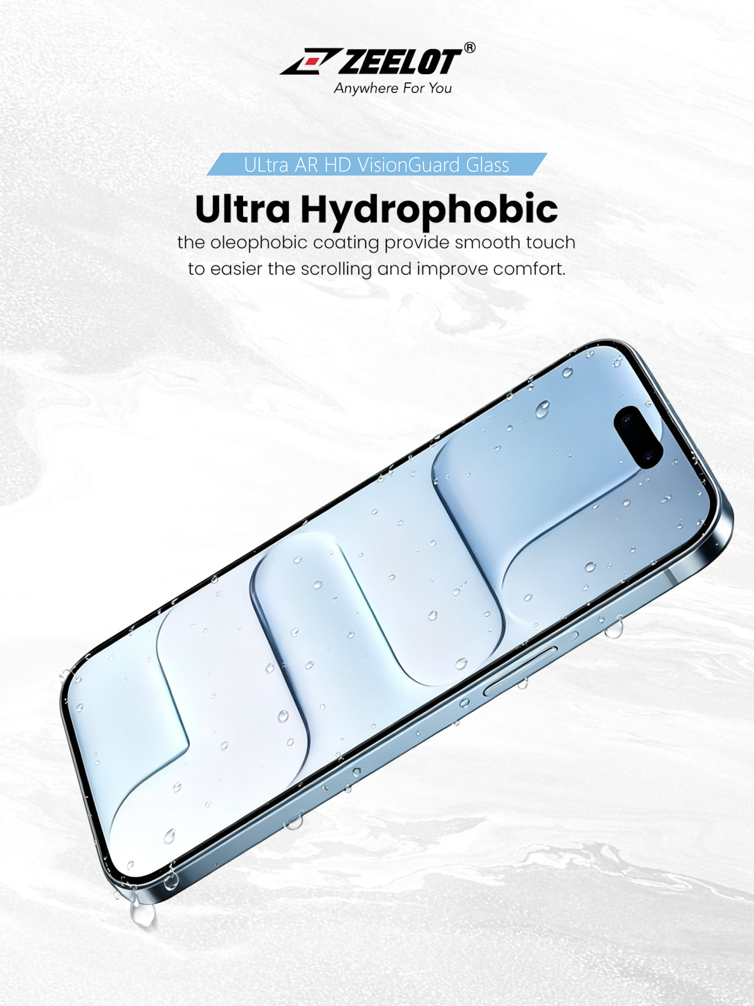 Zeelot Solidsleek 2.5D+ KK9 Supper Glass Ultra HD VisionGuard with Installation Kit for iPhone Duo - Retina Clear