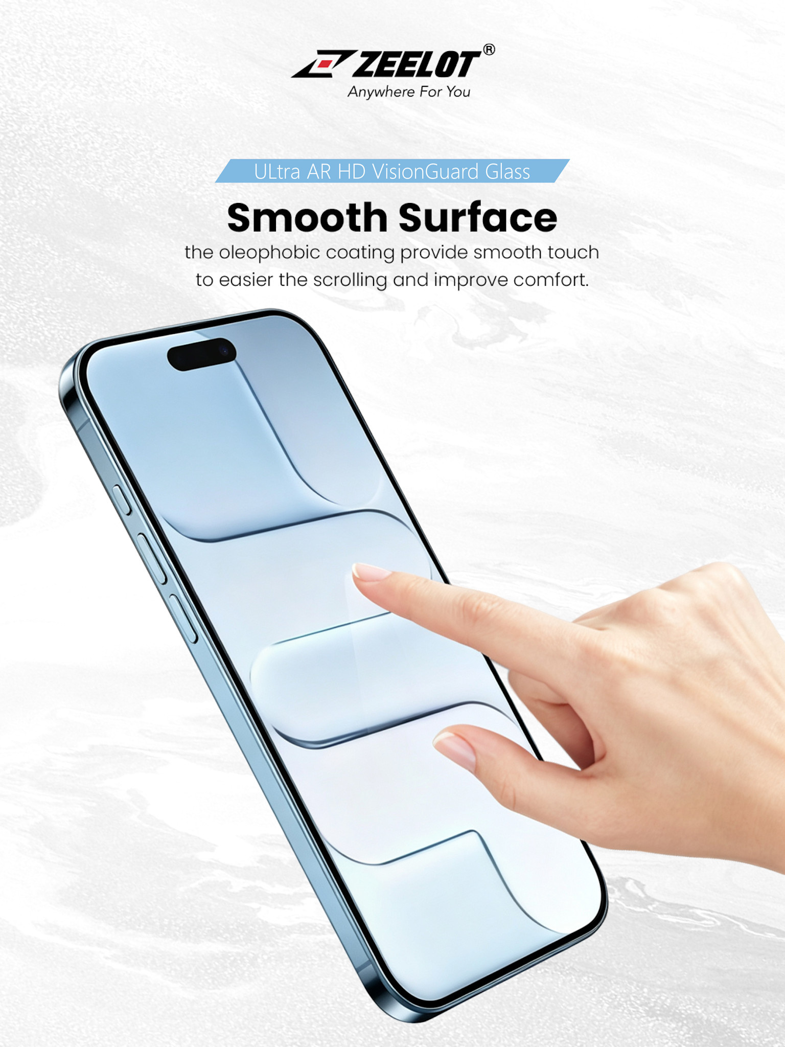 Zeelot Solidsleek 2.5D+ KK9 Supper Glass Ultra HD VisionGuard with Installation Kit for iPhone Duo - Retina Clear