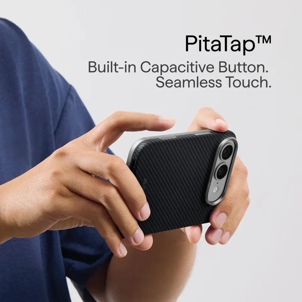 Pitaka Ultra Slim PitaTap Edge MagSafe Case for iPhone Duo - Black/Grey Twill