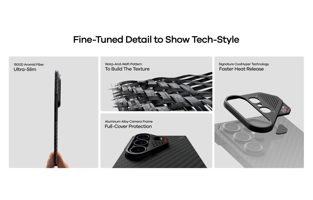 AULUMU Ultra Slim Aramid Fiber MagSafe Case for Samsung Galaxy Fold 8 - Black