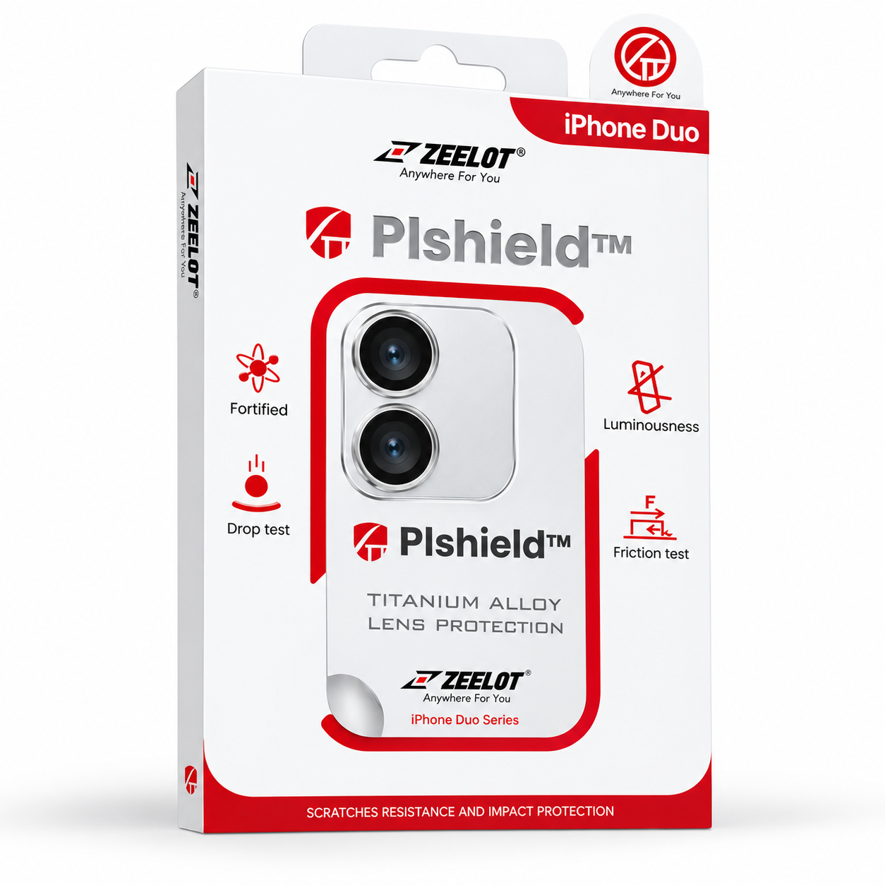Zeelot Pishield Sturdy Titanium Alloy Lens Protector for iPhone Duo - Silver