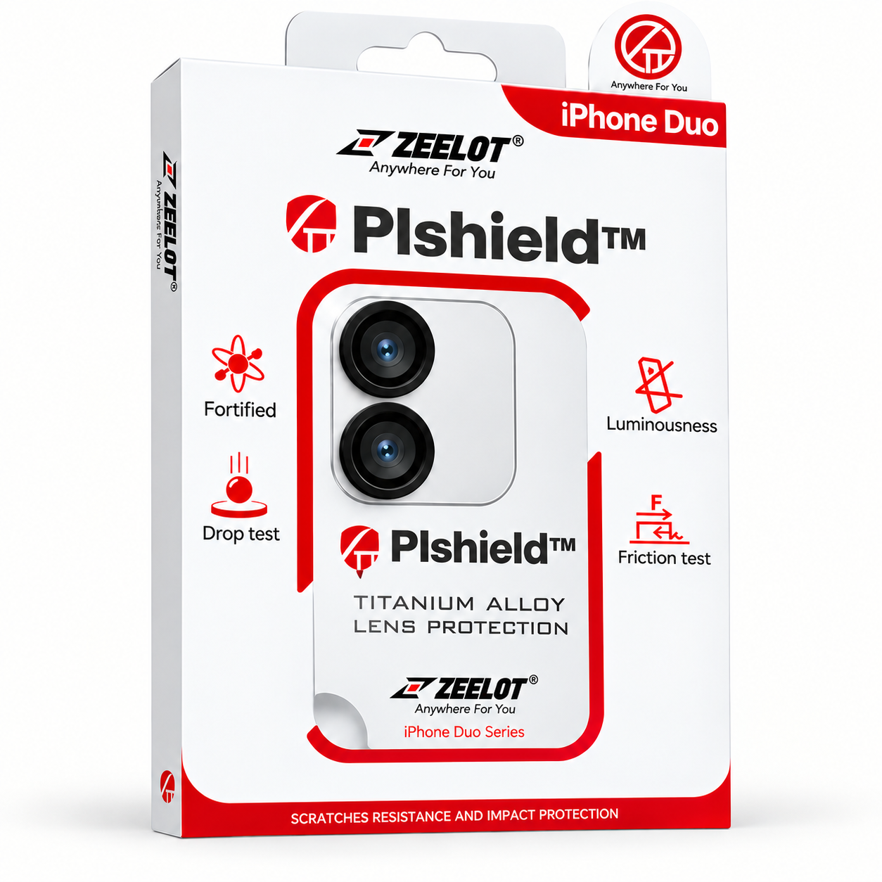 Zeelot Pishield Sturdy Titanium Alloy Lens Protector for iPhone Duo - Black
