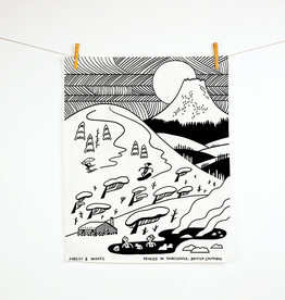 Forest & Waves Forest & Waves Snow Mountain Linen Tea Towel
