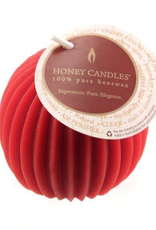 Honey Candles Honey Candles Fluted Sphere-Red