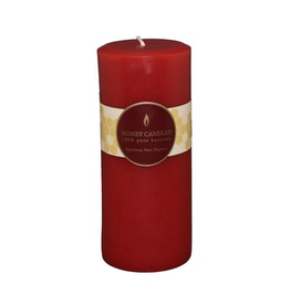 Honey Candles Honey Candles - 7” Round Pillar - Red