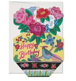 Red Cap Cards Red Cap - Ornate Flower Birthday Card