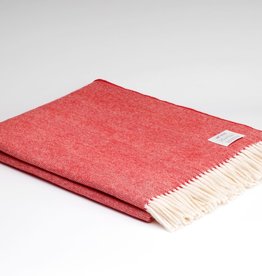 McNutt McNutt Merino Blanket - Red & Cream Herringbone