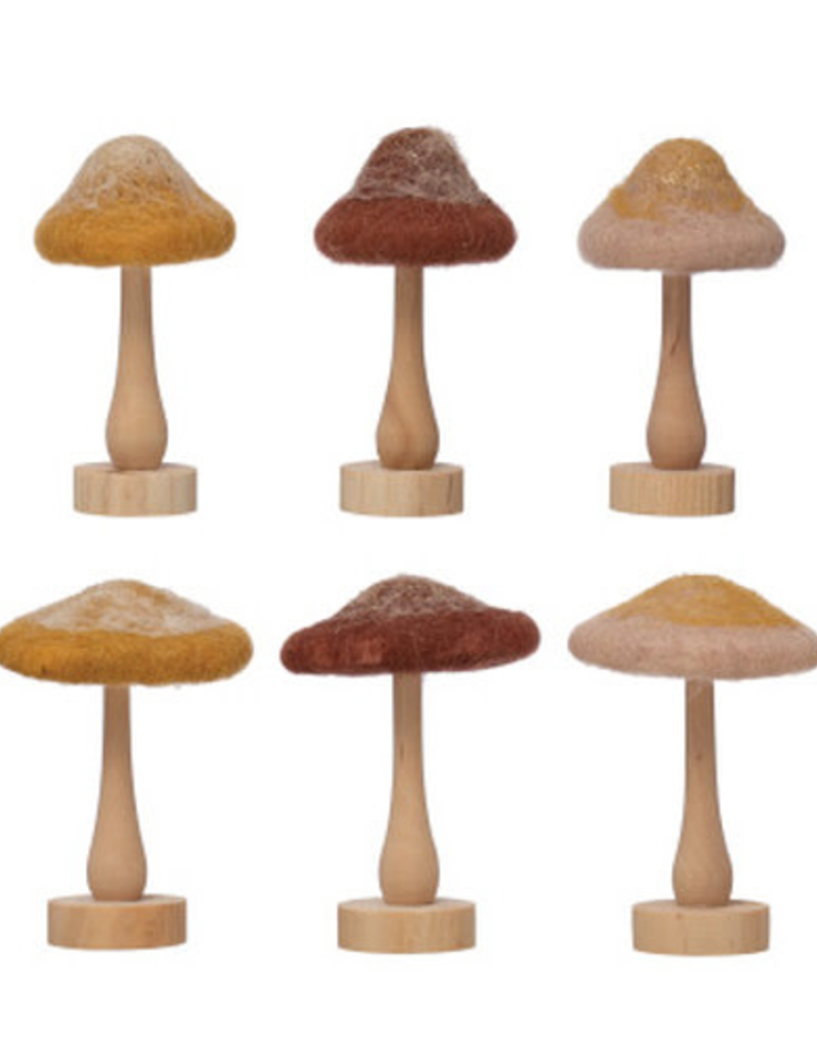 CC-BL CC-BL Wool /Wood Mushroom 5" - Assorted