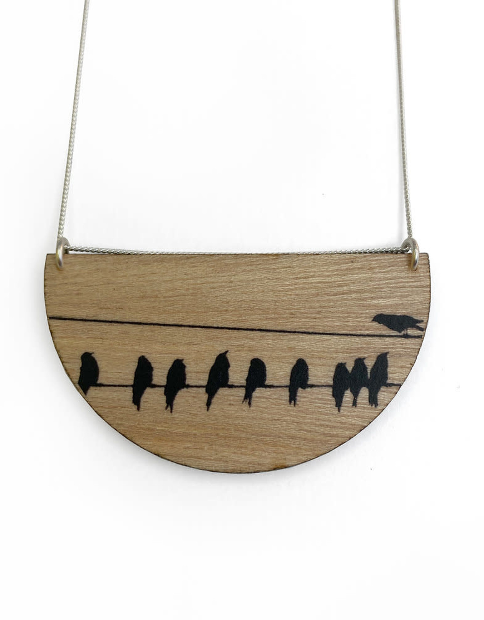 Black Drop Designs Black Drop Designs Drop Crows Wood Necklace