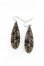 Black Drop Designs Black Drop Designs Drip Forest Wood Earrings
