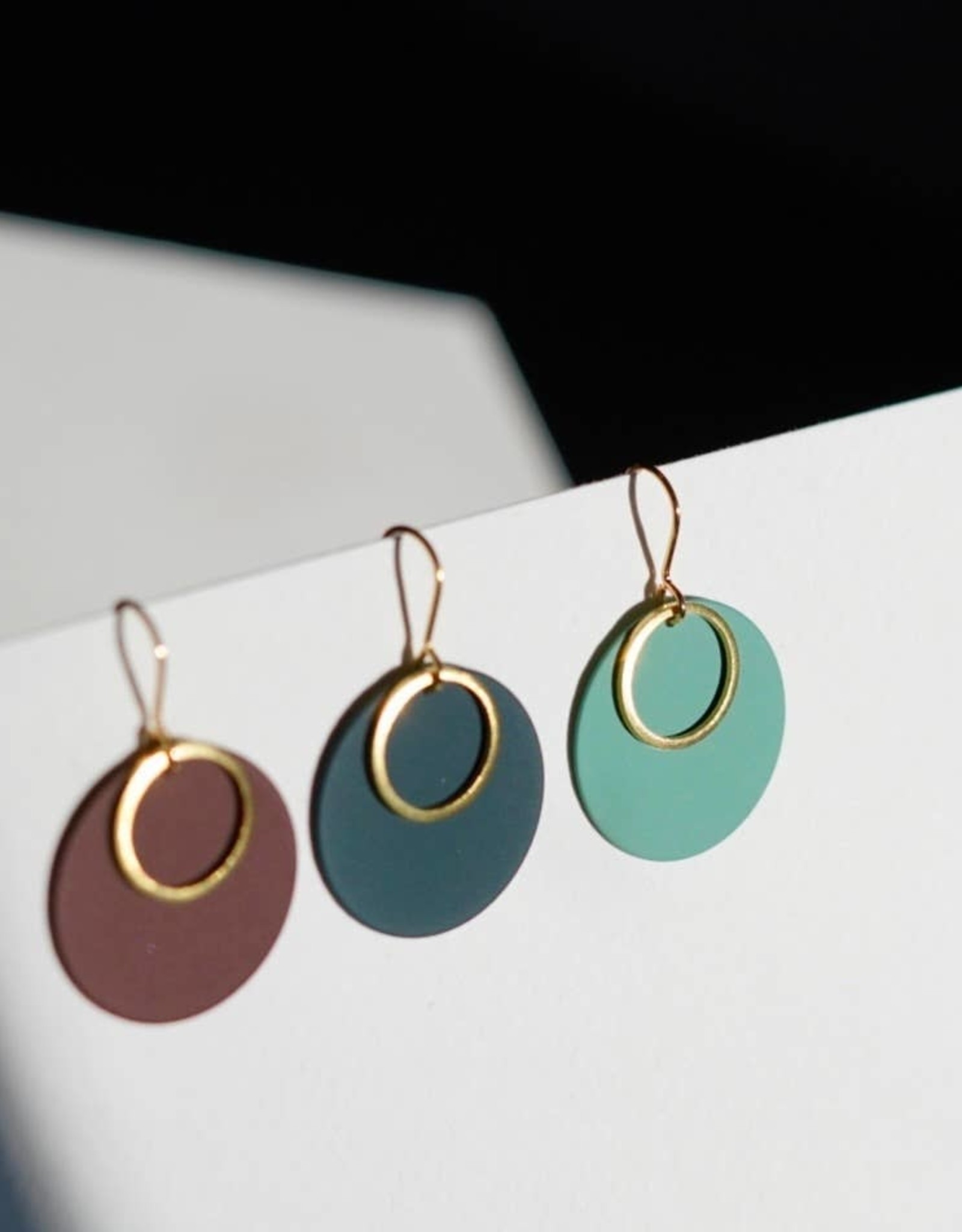 Copper Bee - Double Hoop Colour & Brass Necklace - Assorted