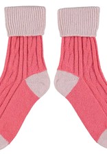 Catherine Tough - Cashmere /Wool Blend Slouch Socks - Coral & Pink