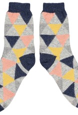 Catherine Tough - Lambswool Ankle Socks - Triangles