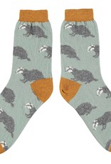 Catherine Tough - Lambswool Ankle Socks - Badger Green