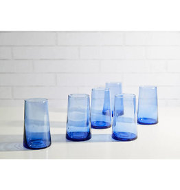 Verve Culture Verve - Moroccan Cone Glass Large - Blue Set/2