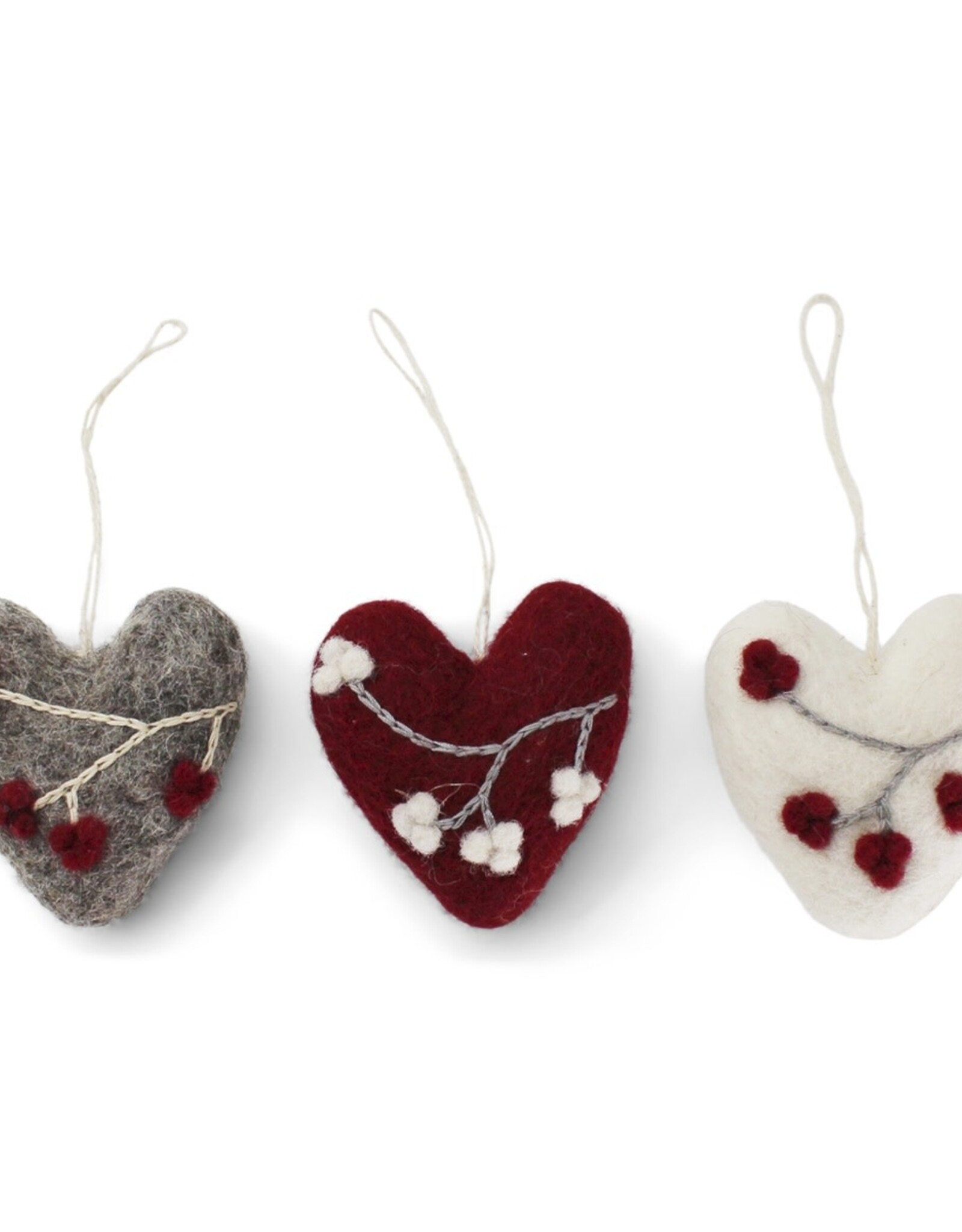 EGS EGS Fair Trade - Heart Adorned Ornaments  S/3