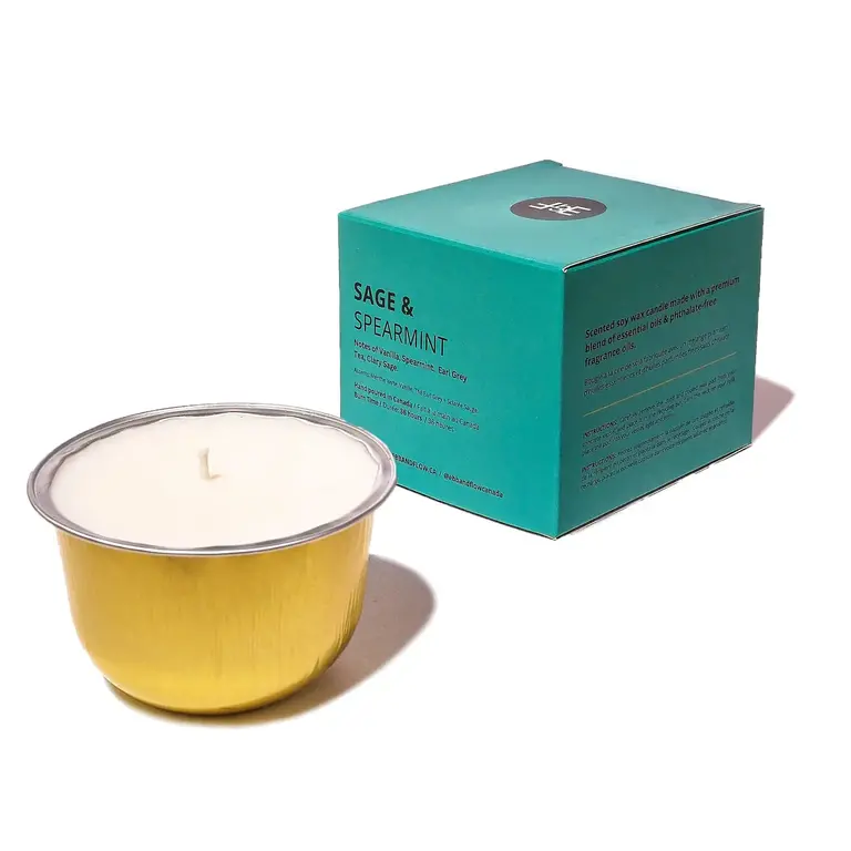 Ebb & Flow E&F Refillable Candle Set - Green  Sage / Spearmint