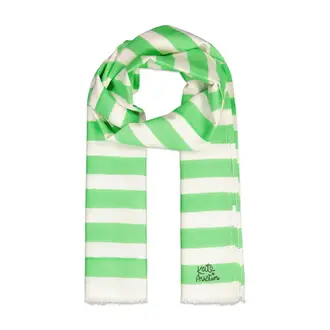 Kate Austin Kate Austin Donna Skinny Cotton Scarf - Green White Cabana Stripe