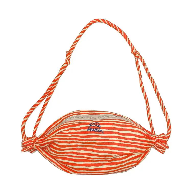 Kate Austin Kate Austin Bonbon Bag - Red / Sand Wavy Stripe