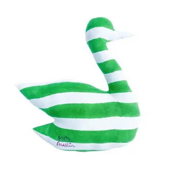 Kate Austin Kate Austin Swan Pillow Green/White Cabana Stripe