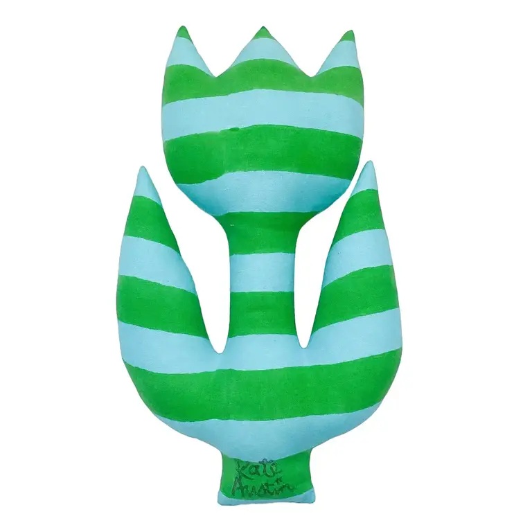 Kate Austin Kate Austin Tulip Pillow Blue Green Cabana Stripe